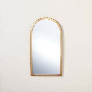HEARTH & HAND NWT arched metal frame wall mirror -brass finish -8x16